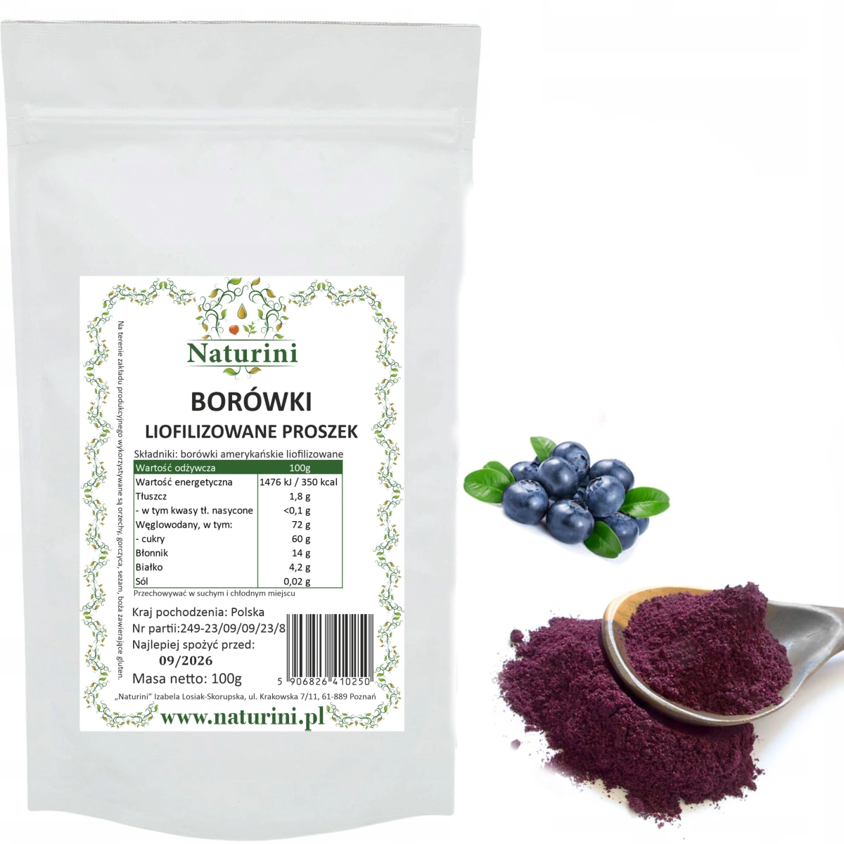 borowki liofilizowane proszek Naturini